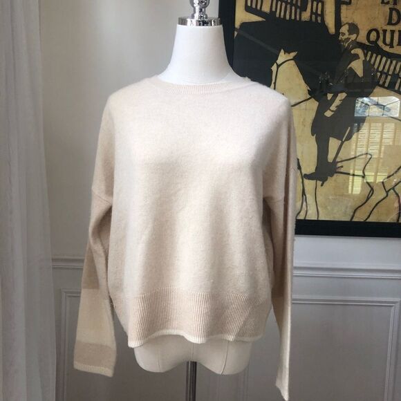 Duffy Cashmere Split Back Cropped Sweater XS - Picture 1 of 8